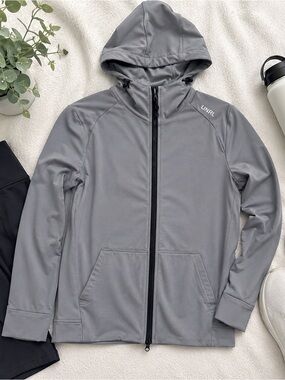 UNRL Full Zip Hooded Jacket Gray Men’s Small Athletic Performance Hoodie